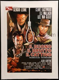 3a474 GOOD, THE BAD & THE UGLY linen 15x21 Chilean commercial poster '90s cool art w/ Italian title!