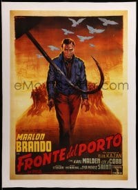 3a484 ON THE WATERFRONT linen 15x21 Chilean commercial poster '90s Ballester art of Marlon Brando!