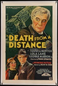 3a236 DEATH FROM A DISTANCE linen 1sh '35 Hopton & Lola Lane investigate astronomer's murder!