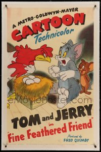 3a258 FINE FEATHERED FRIEND linen 1sh R48 Tom & Jerry in hen house with protective mother hen!