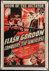 3a261 FLASH GORDON CONQUERS THE UNIVERSE linen chapter 12 1sh '40 art of Buster Crabbe & Middleton!