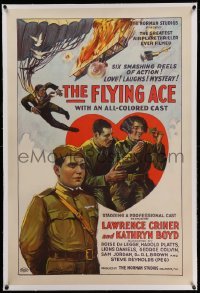 3a262 FLYING ACE linen 1sh '26 cool all-black aviation, greatest airplane thriller ever produced!