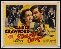 3a182 STRANGE CARGO linen 1/2sh '40 Clark Gable escapes Devil's Island & loves Joan Crawford, rare!