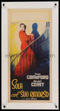 3a126 HARRIET CRAIG linen Italian locandina '51 wonderful Ballester art of frightened Joan Crawford!