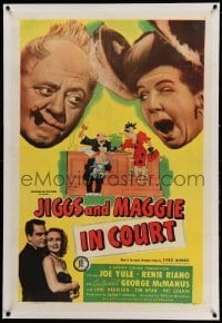3a303 JIGGS & MAGGIE IN COURT linen 1sh '48 Joe Yule & Riano + signed George McManus cartoon art!