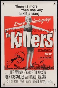 3a312 KILLERS linen 1sh '64 sexy full-length Angie Dickinson, Lee Marvin, directed by Don Siegel!