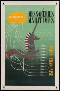 3a063 MESSAGERIES MARITIMES METROPOLE UNION FRANCAISE linen 25x38 French advertising poster '50s