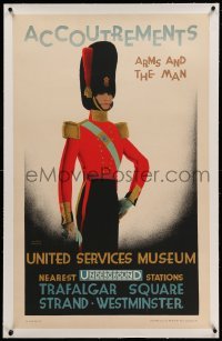 3a058 UNITED SERVICES MUSEUM ACCOUTREMENTS linen 25x40 English museum exhibition '28 Cooper art!