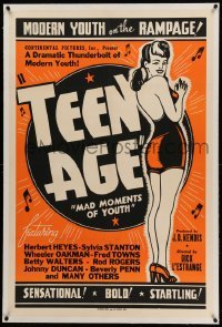 3a430 TEEN AGE linen Woolever Press 1sh '44 juvenile delinquency facts, modern youth on the rampage!