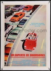3a066 FERRIS BUELLER'S DAY OFF linen Venezuelan '86 best art of Broderick & friends in Ferrari!