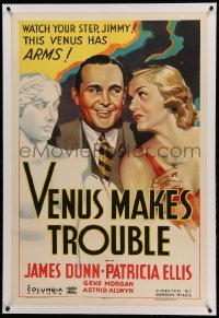 3a450 VENUS MAKES TROUBLE linen 1sh '37 stone litho of James Dunn, Patricia Ellis & Venus de Milo!