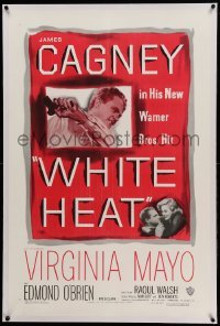 3a457 WHITE HEAT linen 1sh '49 crazy laughing James Cagney is on top of the world, Ma!
