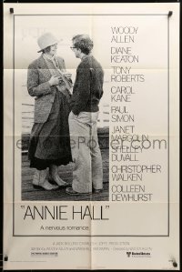 3c169 ANNIE HALL 1sh '77 full-length Woody Allen & Diane Keaton in a nervous romance!