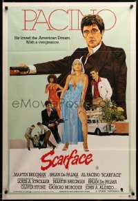 3c122 SCARFACE Aust 1sh '83 Al Pacino as Tony Montana, Michelle Pfeiffer, Brian De Palma