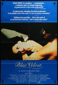 3c093 BLUE VELVET 1sh '86 directed by David Lynch, sexy Isabella Rossellini, Kyle MacLachlan