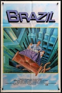 3c053 BRAZIL int'l 1sh '85 Terry Gilliam, cool totally different sci-fi fantasy art by Lagarrigue!