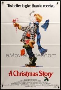 3c056 CHRISTMAS STORY int'l 1sh '83 best classic Christmas movie, art by Robert Tanenbaum!