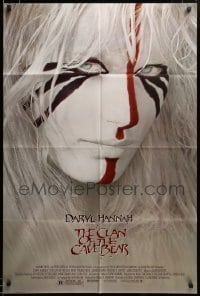 3c094 CLAN OF THE CAVE BEAR 1sh '86 fantastic image of Daryl Hannah in tribal make up!