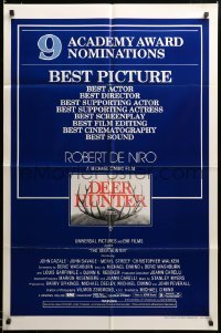 3c128 DEER HUNTER nominations style 1sh '78 Robert De Niro, Cimino, Christopher Walken, Mantel art!