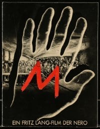 3c232 M German program '31 Fritz Lang, child murderer Peter Lorre, ultra rare no date version!
