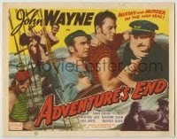 3c256 ADVENTURE'S END TC R49 three different images of John Wayne fighting & loving Diana Gibson!