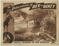 3c346 ADVENTURES OF REX & RINTY chapter 5 LC '35 horse and German Shepherd dog guard sleeping boy!
