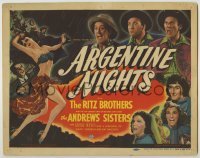 3c261 ARGENTINE NIGHTS TC '40 The Ritz Brothers, The Andrews Sisters + art of sexy female dancer!