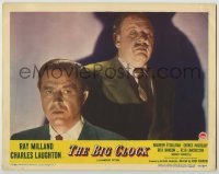 3c363 BIG CLOCK LC #1 '48 best close up of creepy Charles Laughton looking at puzzled Ray Milland!