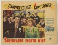 3c371 BLUEBEARD'S EIGHTH WIFE LC '38 Claudette Colbert & millionaire Gary Cooper, Ernest Lubitsch!