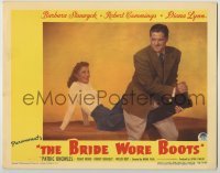 3c375 BRIDE WORE BOOTS LC '46 Robert Cummings struggles to take off Barbara Stanwyck's boot!