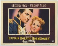 3c386 CAPTAIN HORATIO HORNBLOWER LC #1 '51 wonderful c/u of Gregory Peck & pretty Virginia Mayo!