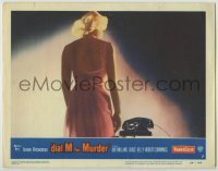 3c420 DIAL M FOR MURDER LC #7 '54 Alfred Hitchcock, classic image of Grace Kelly standing by phone