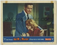 3c421 DIAL M FOR MURDER LC #8 '54 Alfred Hitchcock, c/u of Robert Cummings consoling Grace Kelly!