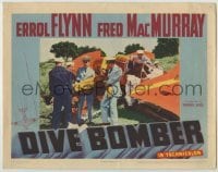 3c424 DIVE BOMBER LC '41 Errol Flynn & men pull Fred MacMurray from crashed plane, Michael Curtiz!