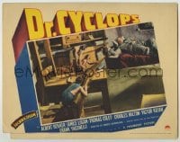 3c426 DOCTOR CYCLOPS LC '40 cool fx image of tiny people aiming shotgun at sleeping Albert Dekker!