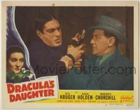 3c435 DRACULA'S DAUGHTER LC #5 R49 Irving Pichel tries to take the gun from Otto Kruger's hand!