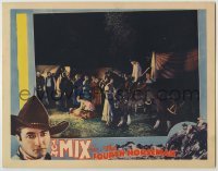 3c457 FOURTH HORSEMAN LC '32 Margaret Lindsay & others look up at cowboy Tom Mix riding Tony!