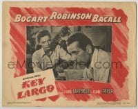 3c503 KEY LARGO LC #6 '48 close up of Lauren Bacall watching Humphrey Bogart, John Huston noir!