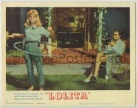 3c515 LOLITA LC #7 '62 Stanley Kubrick, James Mason watches sexy Sue Lyon playing with hula hoop!