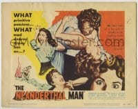 3c305 NEANDERTHAL MAN TC '53 great wacky monster image, nothing could keep him from his woman!