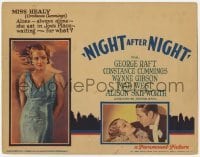 3c561 NIGHT AFTER NIGHT LC '32 sexy Constance Cummings by herself & romanced by George Raft!