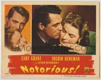 3c566 NOTORIOUS LC #4 '46 best close up of Cary Grant & Ingrid Bergman, Alfred Hitchcock classic!
