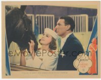 3c571 PAINTED VEIL LC '34 great c/u of George Brent with happy Greta Garbo petting horse, rare!