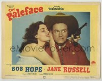 3c572 PALEFACE LC #1 '48 sexy Jane Russell with gun whispers into cowboy Bob Hope's ear!