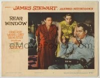 3c608 REAR WINDOW LC #7 '54 Hitchcock, Thelma Ritter & Grace Kelly look at excited James Stewart!