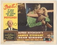 3c607 REAR WINDOW LC #6 R62 Alfred Hitchcock, great c/u of Grace Kelly & James Stewart kissing!