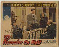 3c614 REMEMBER THE NIGHT LC '40 Preston Sturges, men watch Barbara Stanwyck & Fred MacMurray, rare!