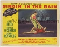 3c657 SINGIN' IN THE RAIN LC #7 '52 close up of Gene Kelly dancing with sexiest Cyd Charisse!