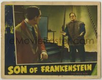3c665 SON OF FRANKENSTEIN LC '39 wonderful image of monster Boris Karloff & Rathbone, ultra rare!