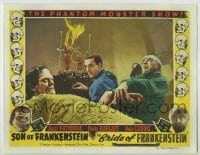 3c667 SON OF FRANKENSTEIN/BRIDE OF FRANKENSTEIN LC #5 '48 Boris Karloff, Bela Lugosi & Rathbone!